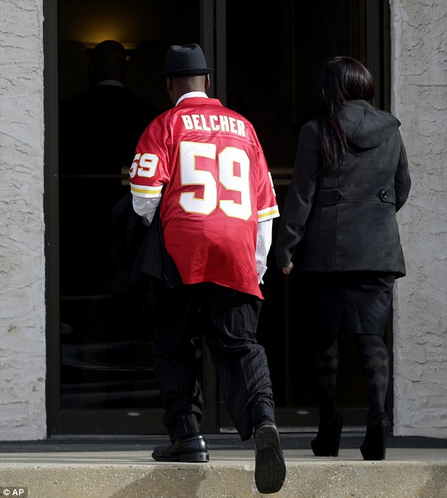 Paying respects: Hundreds of mourners memorialized Jovan Belcher at his funeral Wednesday - despite his murdering the mother of his child before committing suicide